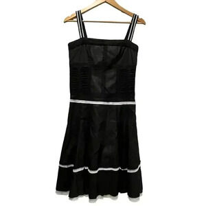 Cynthia Steffe Black Fit‎ & Flare Cotton Dress Women's Small Made in USA